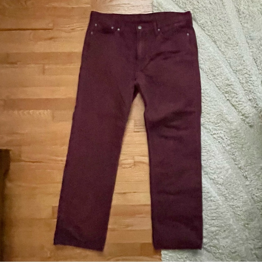 Levi’s 514 Straight Fit Jeans 38x30 Burgundy Oxblood